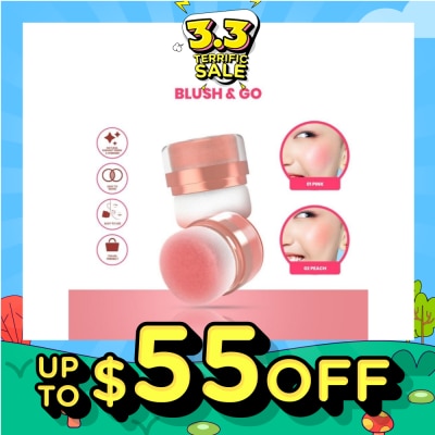 HANASUI Perfect Cheek Blush & Go Powder (01 Pink) Gives A Sweet And Cute Impression. Suitable For A Natural Make Up 2.5g