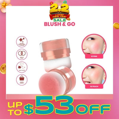 HANASUI Perfect Cheek Blush & Go Powder (01 Pink) Gives A Sweet And Cute Impression. Suitable For A Natural Make Up 2.5g
