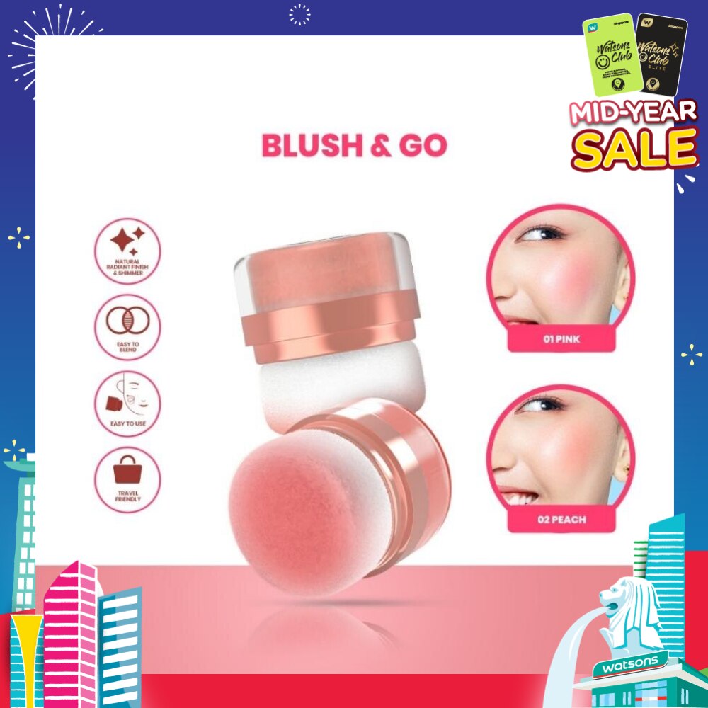 Perfect Cheek Blush & Go Powder (01 Pink) Gives A Sweet And Cute Impression. Suitable For A Natural Make Up 2.5g