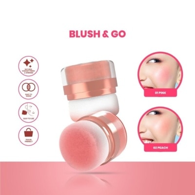 HANASUI Perfect Cheek Blush & Go Powder (01 Pink) Gives A Sweet And Cute Impression. Suitable For A Natural Make Up 2.5g