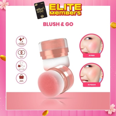 HANASUI Perfect Cheek Blush & Go Powder (02 Peach) Gives A Fresh And Cheerful Feel To The Face, Best Suited For Casual Look 2.5g