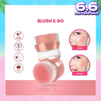 HANASUI Perfect Cheek Blush & Go Powder (02 Peach) Gives A Fresh And Cheerful Feel To The Face, Best Suited For Casual Look 2.5g