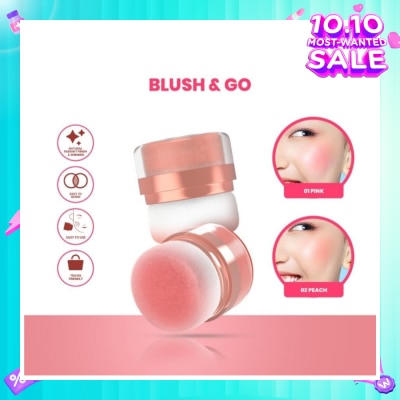 HANASUI Perfect Cheek Blush & Go Powder (02 Peach) Gives A Fresh And Cheerful Feel To The Face, Best Suited For Casual Look 2.5g