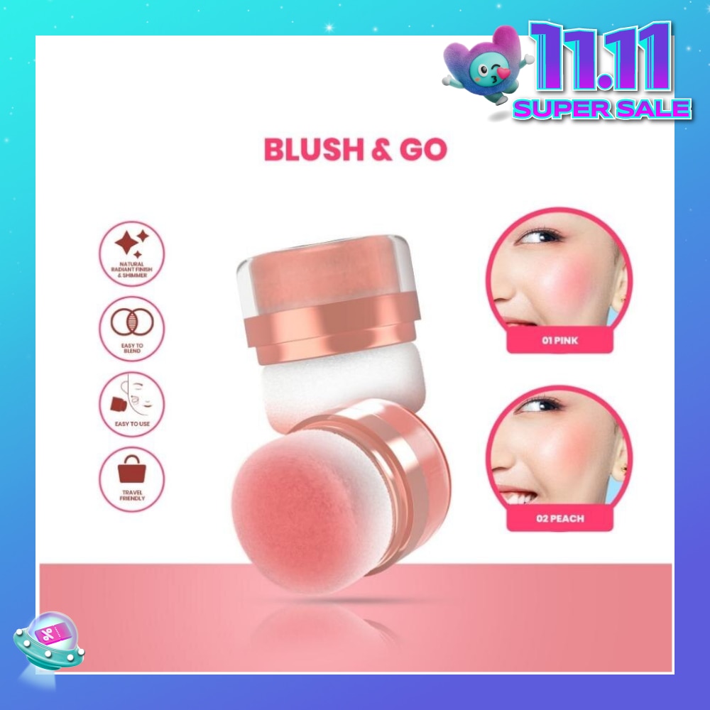 Perfect Cheek Blush & Go Powder (02 Peach) Gives A Fresh And Cheerful Feel To The Face, Best Suited For Casual Look 2.5g