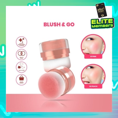 HANASUI Perfect Cheek Blush & Go Powder (02 Peach) Gives A Fresh And Cheerful Feel To The Face, Best Suited For Casual Look 2.5g
