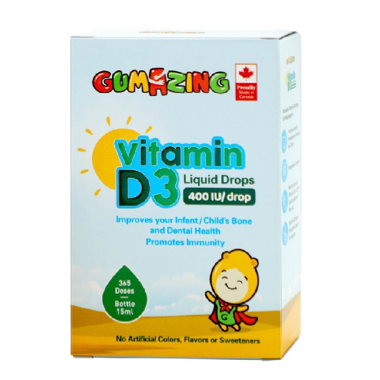 Vitamin D3 Liquid Drops For Kids (Promote Strong Bones And Immunity, No Preservatives) 365s