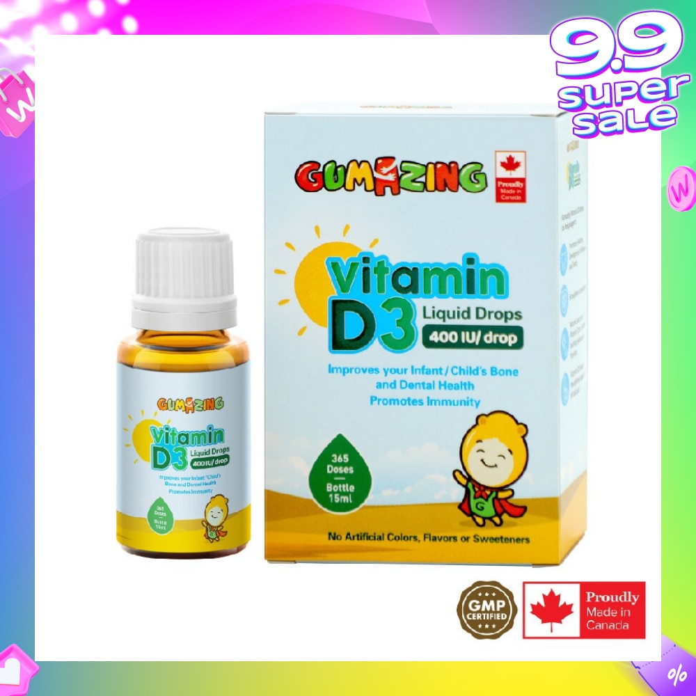 Vitamin D3 Liquid Drops For Kids 365s (Expiry: May`2026)