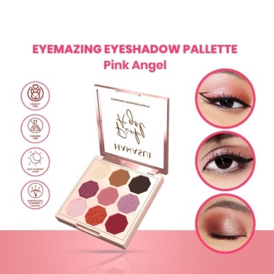 HANASUI Eyemazing Eyeshadow Palette (Pink Angel) Combination Of 9 Intense And Highly Pigmented Colors 7.2g