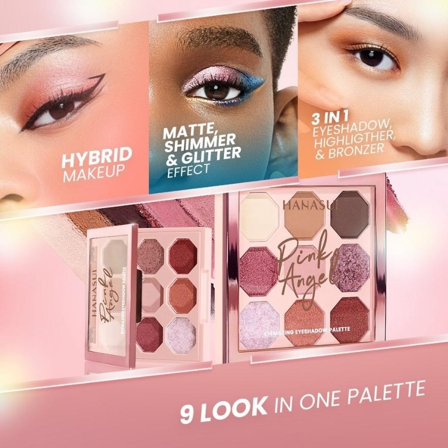 Eyemazing Eyeshadow Palette (Pink Angel) Combination Of 9 Intense And Highly Pigmented Colors 7.2g