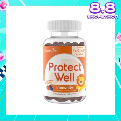 GREENLIFE Protect Well Gummies (Helps Strengthen Immunity For Kids And Adults) 60s