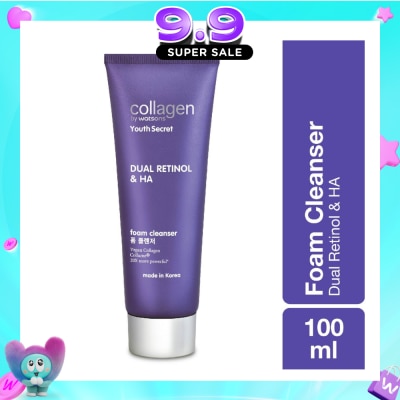 COLLAGEN BY WATSONS - Youth Secret Dual Retinol & Ha Foam Cleanser (Vegan Collagen Collume 20X More Powerful) 100ml image