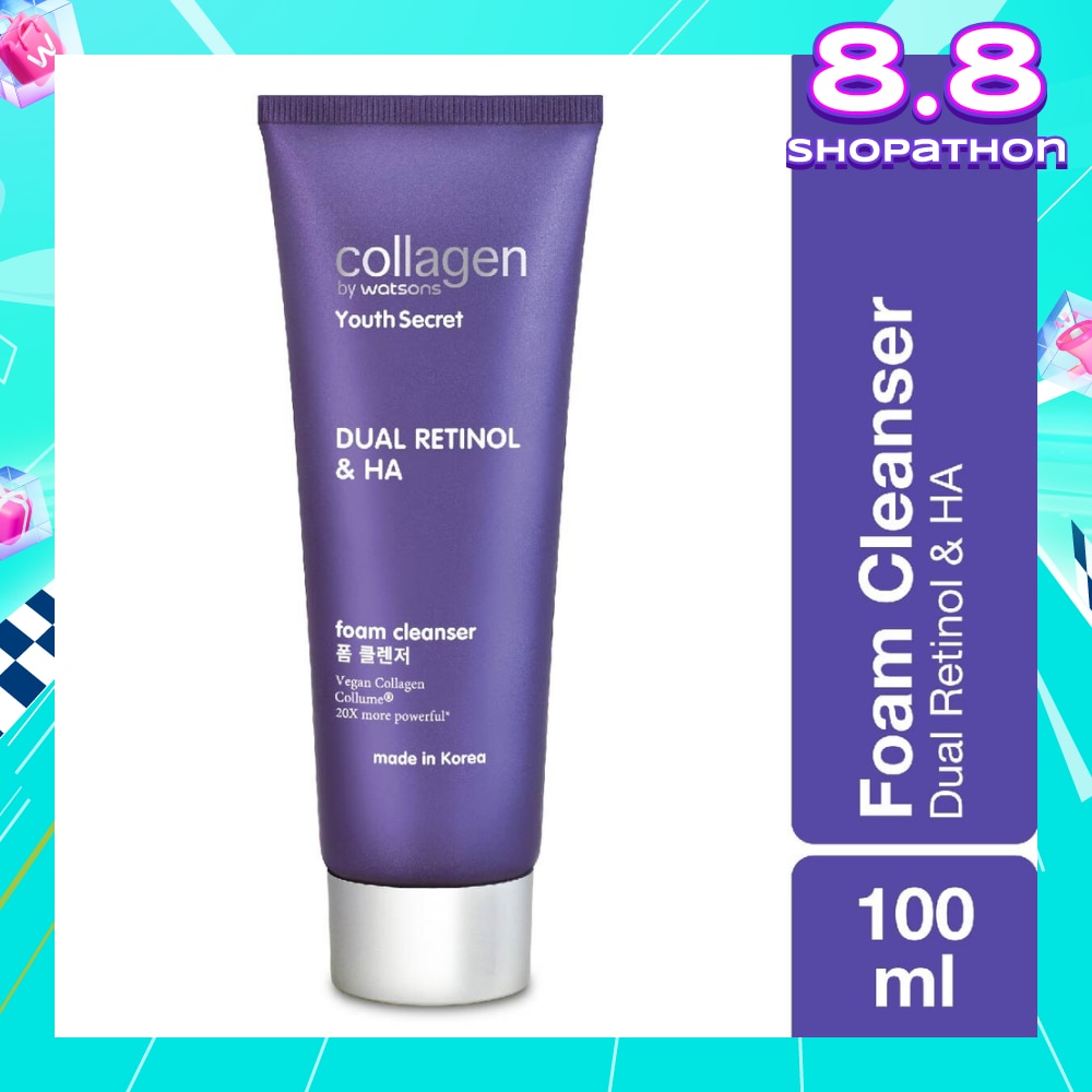 Youth Secret Dual Retinol & Ha Foam Cleanser (Vegan Collagen Collume 20X More Powerful) 100ml