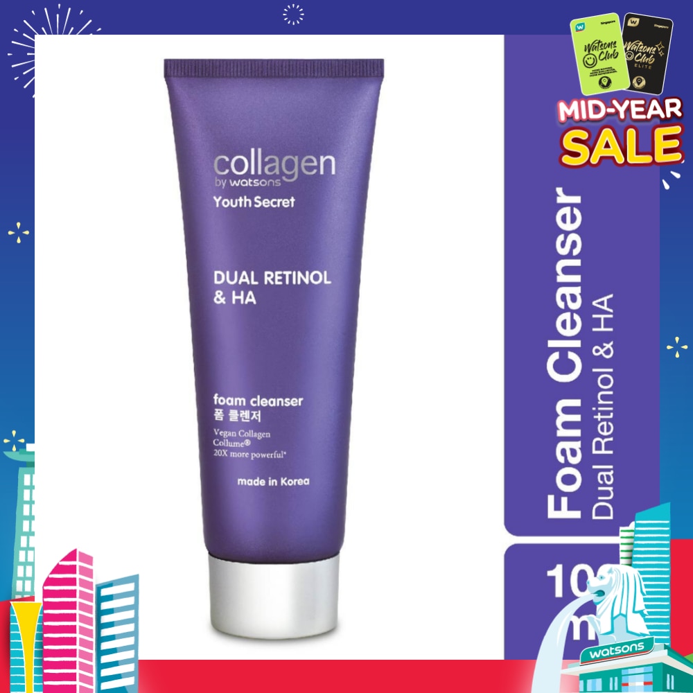 Youth Secret Dual Retinol & Ha Foam Cleanser (Vegan Collagen Collume 20X More Powerful) 100ml