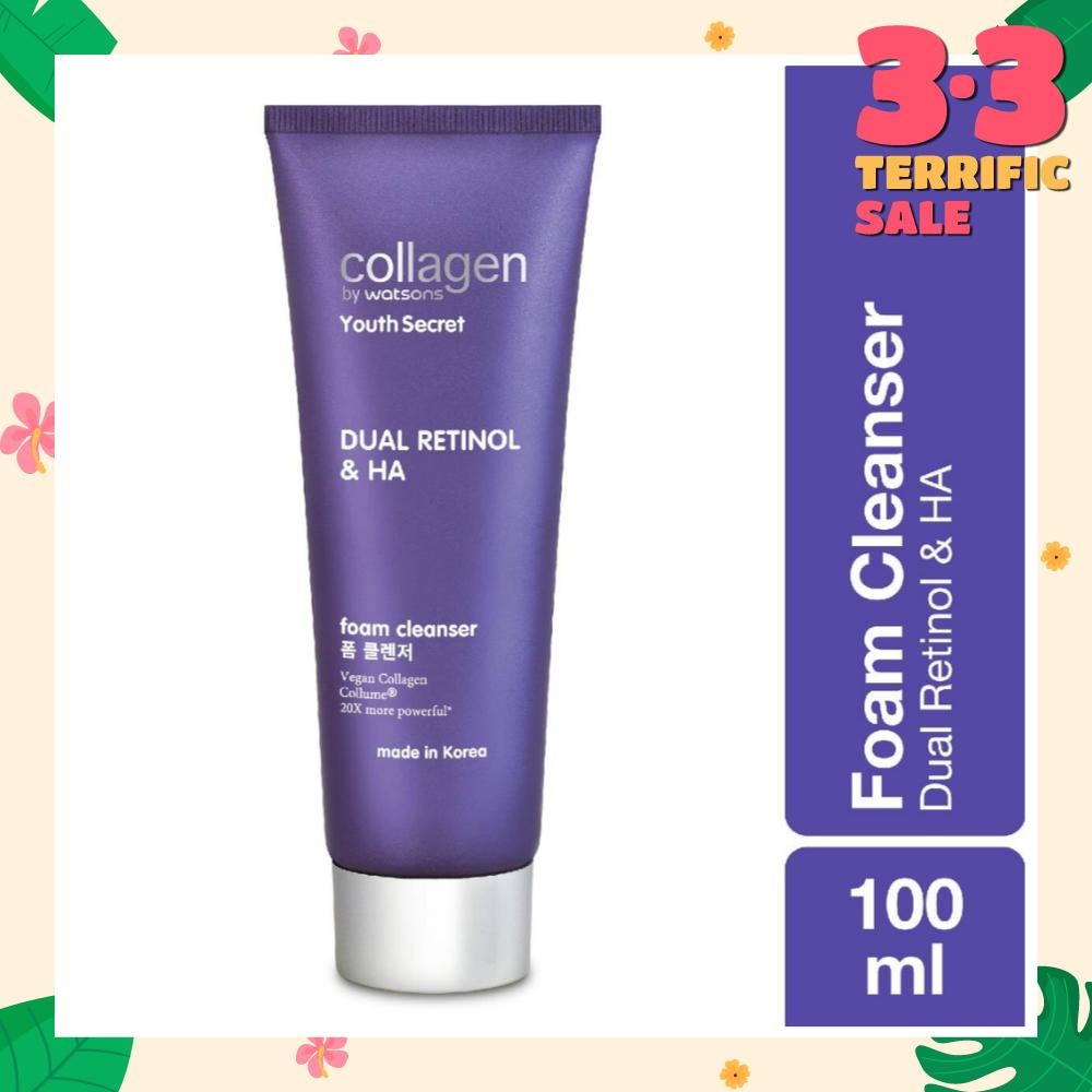 Youth Secret Dual Retinol & Ha Foam Cleanser (Vegan Collagen Collume 20X More Powerful) 100ml