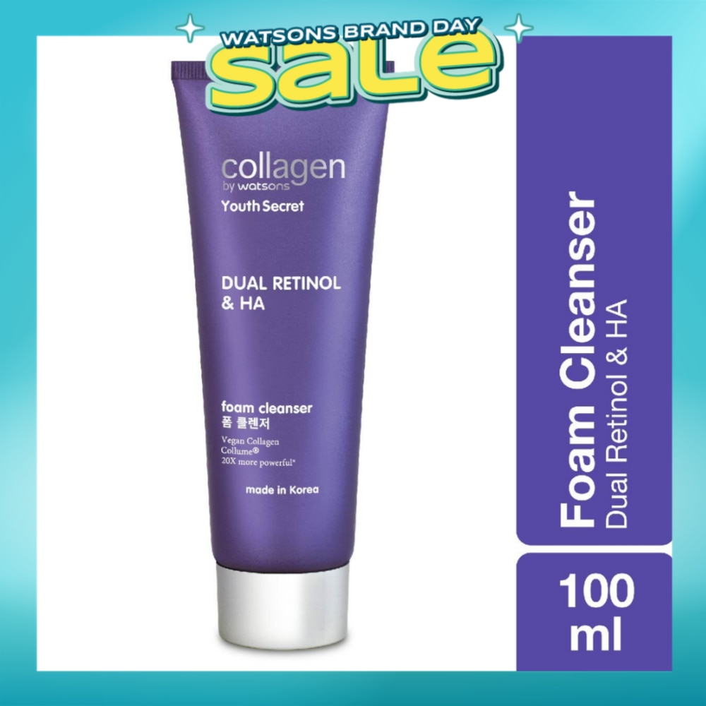 Youth Secret Dual Retinol & Ha Foam Cleanser (Vegan Collagen Collume 20X More Powerful) 100ml