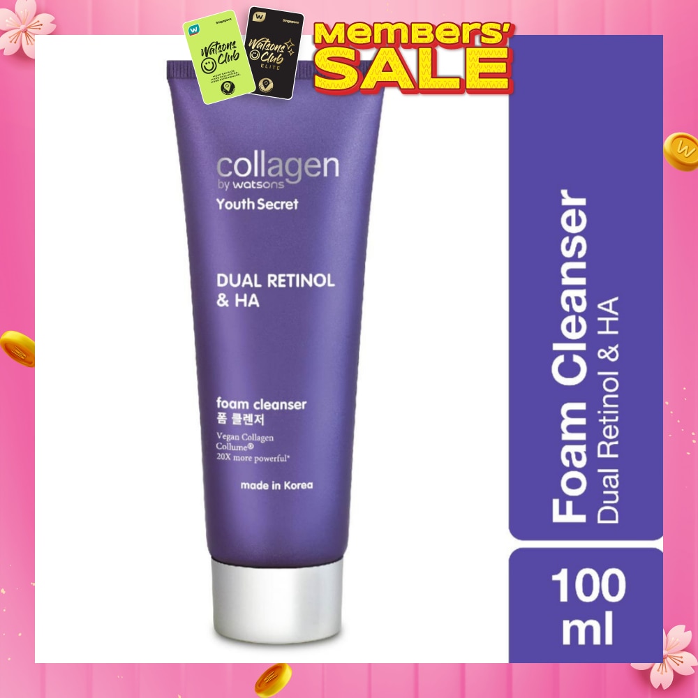 Youth Secret Dual Retinol & Ha Foam Cleanser (Vegan Collagen Collume 20X More Powerful) 100ml