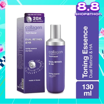COLLAGEN BY WATSONS Youth Secret Dual Retinol & Ha Toning Essence  (Vegan Collagen Collume 20X More Powerful) 130ml