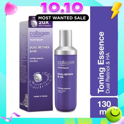 COLLAGEN BY WATSONS Youth Secret Dual Retinol & Ha Toning Essence (Vegan Collagen Collume 20X More Powerful) 130ml image