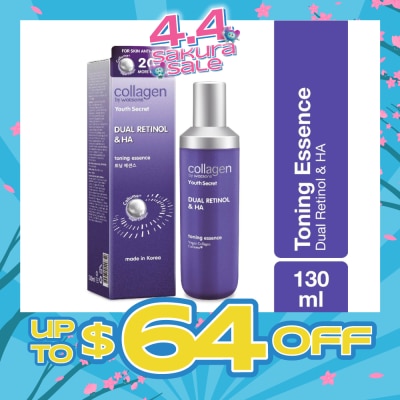 COLLAGEN BY WATSONS - Youth Secret Dual Retinol & Ha Toning Essence (Vegan Collagen Collume 20X More Powerful) 130ml
