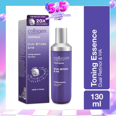 COLLAGEN BY WATSONS - Youth Secret Dual Retinol & Ha Toning Essence  (Vegan Collagen Collume 20X More Powerful) 130ml