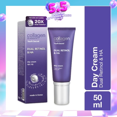 COLLAGEN BY WATSONS - Dual Retinol & Ha Day Cream (Vegan Collagen Collume 20X More Powerful) 50ml