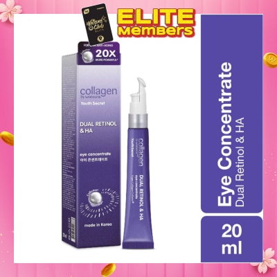 COLLAGEN BY WATSONS Youth Secret Dual Retinol & Ha Night Eye Concentrate (Vegan Collagen Collume 20X More Powerful) 20ml