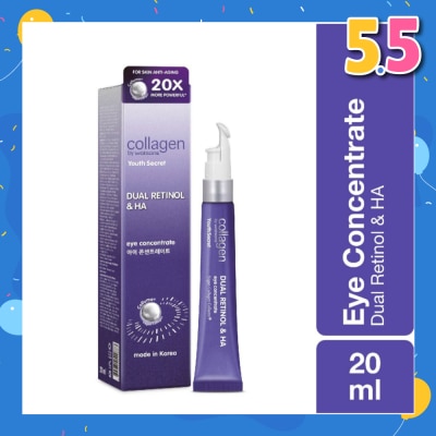 COLLAGEN BY WATSONS Youth Secret Dual Retinol & Ha Night Eye Concentrate (Vegan Collagen Collume 20X More Powerful) 20ml