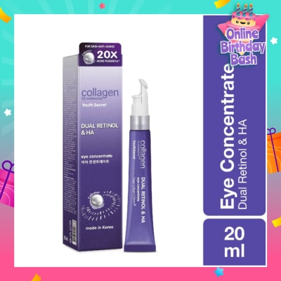 COLLAGEN BY WATSONS Youth Secret Dual Retinol & Ha Night Eye Concentrate (Vegan Collagen Collume 20X More Powerful) 20ml