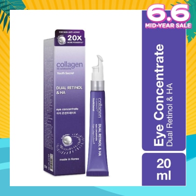 COLLAGEN BY WATSONS Youth Secret Dual Retinol & Ha Night Eye Concentrate (Vegan Collagen Collume 20X More Powerful) 20ml
