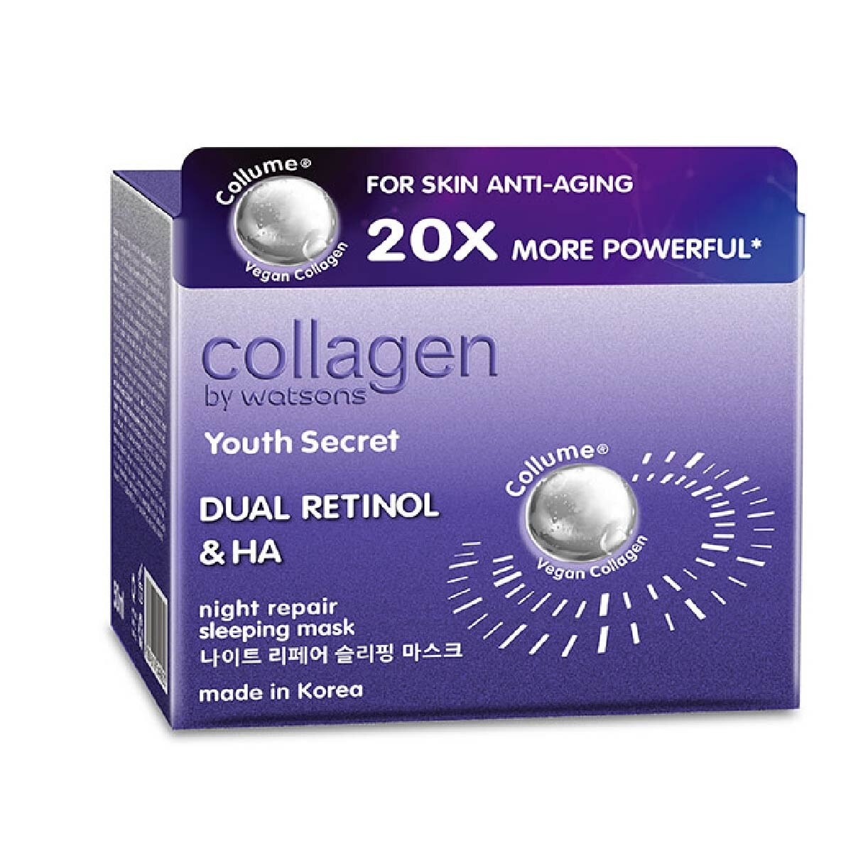 Youth Secret Dual Retinol & Ha Night Repair Sleeping Mask (Vegan Collagen Collume 20X More Powerful) 50ml