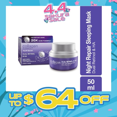 COLLAGEN BY WATSONS - Youth Secret Dual Retinol & Ha Night Repair Sleeping Mask (Vegan Collagen Collume 20X More Powerful) 50ml