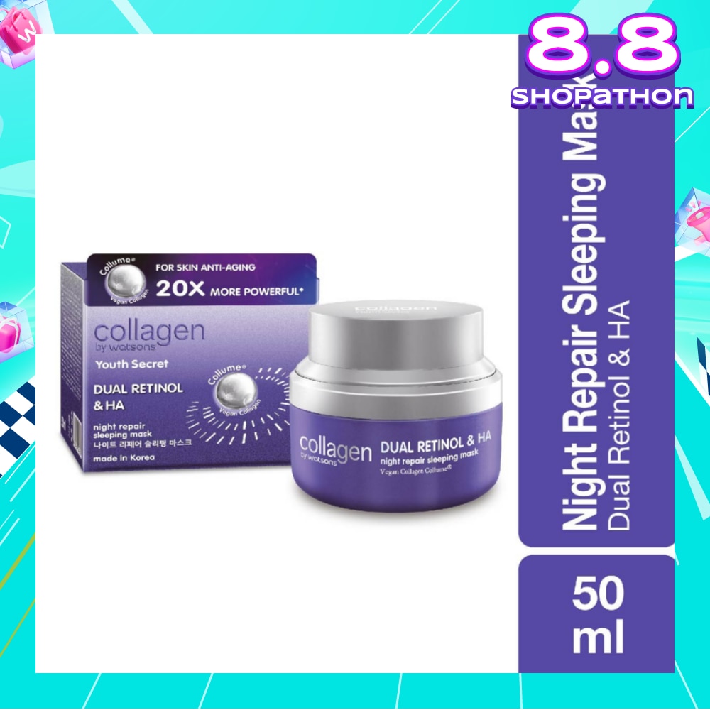 Youth Secret Dual Retinol & Ha Night Repair Sleeping Mask (Vegan Collagen Collume 20X More Powerful) 50ml