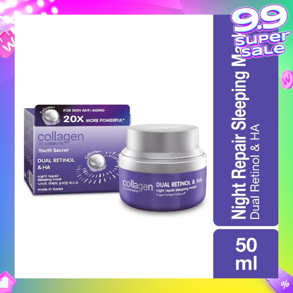 Youth Secret Dual Retinol & Ha Night Repair Sleeping Mask (Vegan Collagen Collume 20X More Powerful) 50ml
