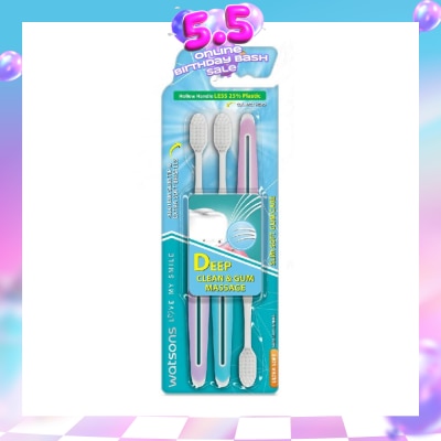 WATSONS - Slim Soft Gum Care Hollow Handle Ultra Soft Toothbrush (<0.01Mm Slim Tip & Extra Soft Bristles) 3s