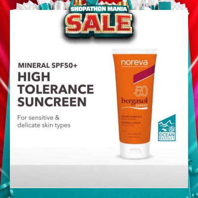 NOREVA - Bergasol Expert Mineral Cream Spf50 (Fragrance Free Sunscreen Suitable For 3 Years Old Onwards) 40ml (Expiry: Dec`2026)