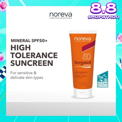 NOREVA Bergasol Expert Mineral Cream Spf50 (Fragrance Free Sunscreen Suitable For 3 Years Old Onwards) 40ml
