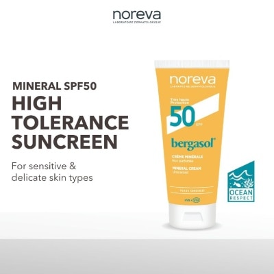 NOREVA Bergasol Expert Mineral Cream Unscented Sunscreen SPF 50 40ml image