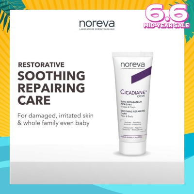 NOREVA Cicadiane Soothing Repair Cream For Dry, Damaged Or Irritated Skin (For Face, Body And Peri Mucous Area) 40ml