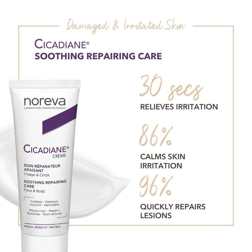 Cicadiane Soothing Repair Cream For Dry, Damaged Or Irritated Skin (For Face, Body And Peri Mucous Area) 40ml