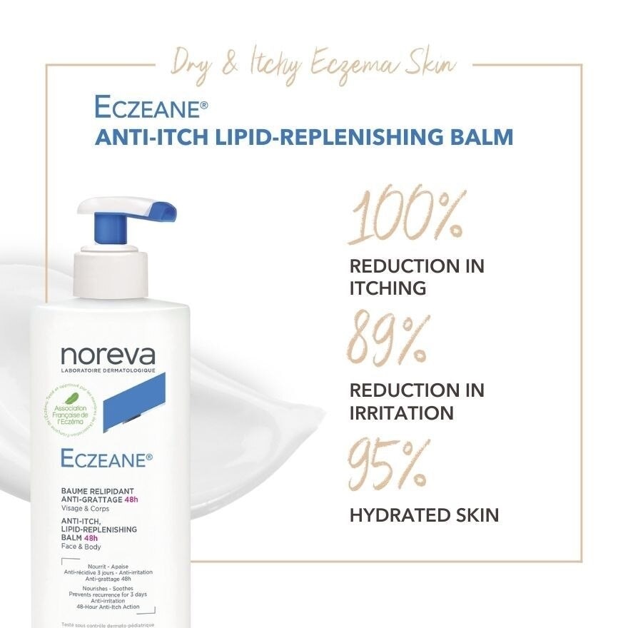 Eczeane Anti Itch Lipid Replenishing Balm 48 Hour (For Dry To Atopic Skin + Sterile Formula No Preservatives) 400ml