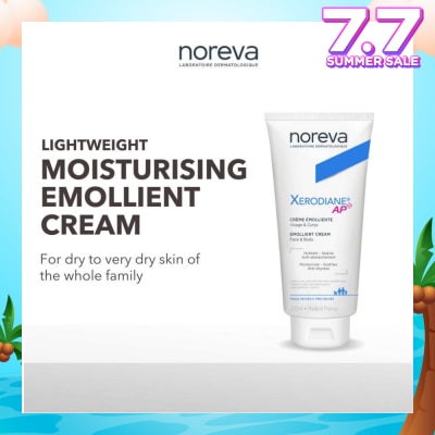 NOREVA Xerodiane Ap+ Emollient Cream (Fragrance Free, For Very Dry Skin + Suitable For Whole Family) 200ml