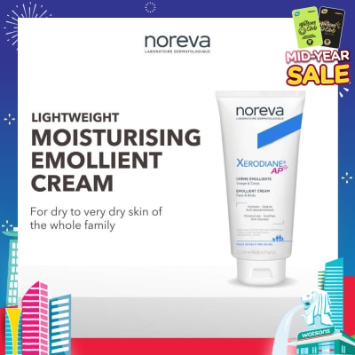 NOREVA Xerodiane Ap+ Emollient Cream (Fragrance Free, For Very Dry Skin + Suitable For Whole Family) 200ml