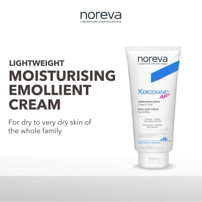 NOREVA Xerodiane Ap+ Emollient Cream (Fragrance Free, For Very Dry Skin + Suitable For Whole Family) 200ml