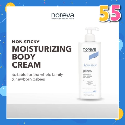 NOREVA Aquareva Moisturizing Body Cream 24 Hour (Suitable For Whole Family Even New Born Babies) 400ml