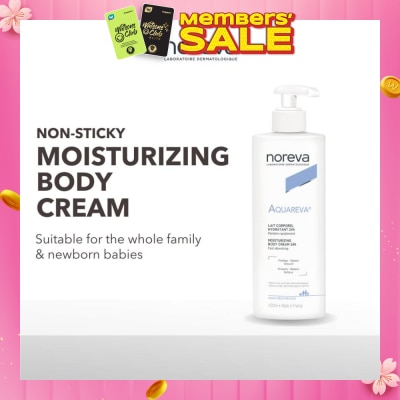 NOREVA Aquareva Moisturizing Body Cream 24 Hour (Suitable For Whole Family Even New Born Babies) 400ml