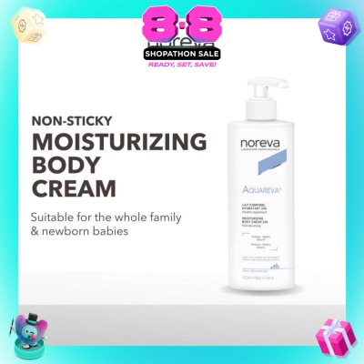 NOREVA - Aquareva Moisturizing Body Cream 24 Hour (Suitable For Whole Family Even New Born Babies) 400ml