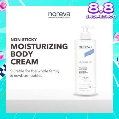 NOREVA Aquareva Moisturizing Body Cream 24 Hour (Suitable For Whole Family Even New Born Babies) 400ml