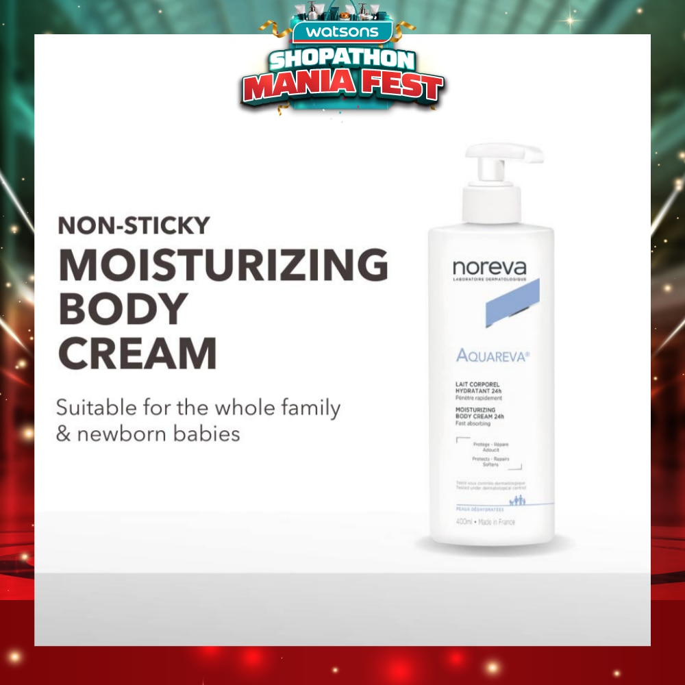 Aquareva Moisturizing Body Cream 24 Hour (Suitable For Whole Family Even New Born Babies) 400ml