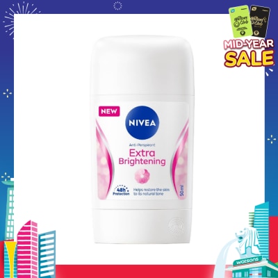 NIVEA Extra Brightening Anti-Perspirant Deodornt Stick (Helps Restore Skin Natural Tone) 50ml