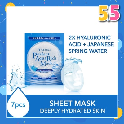 SENKA Perfect Aqua Rich Mask Extra Moist (For Dry & Dehydrated Skin) 7s
